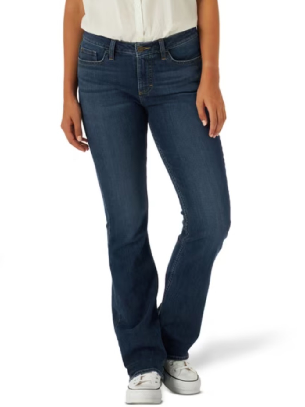 Lee Women's 14 Long Boot Cut Jeans in Dark Blue Wash